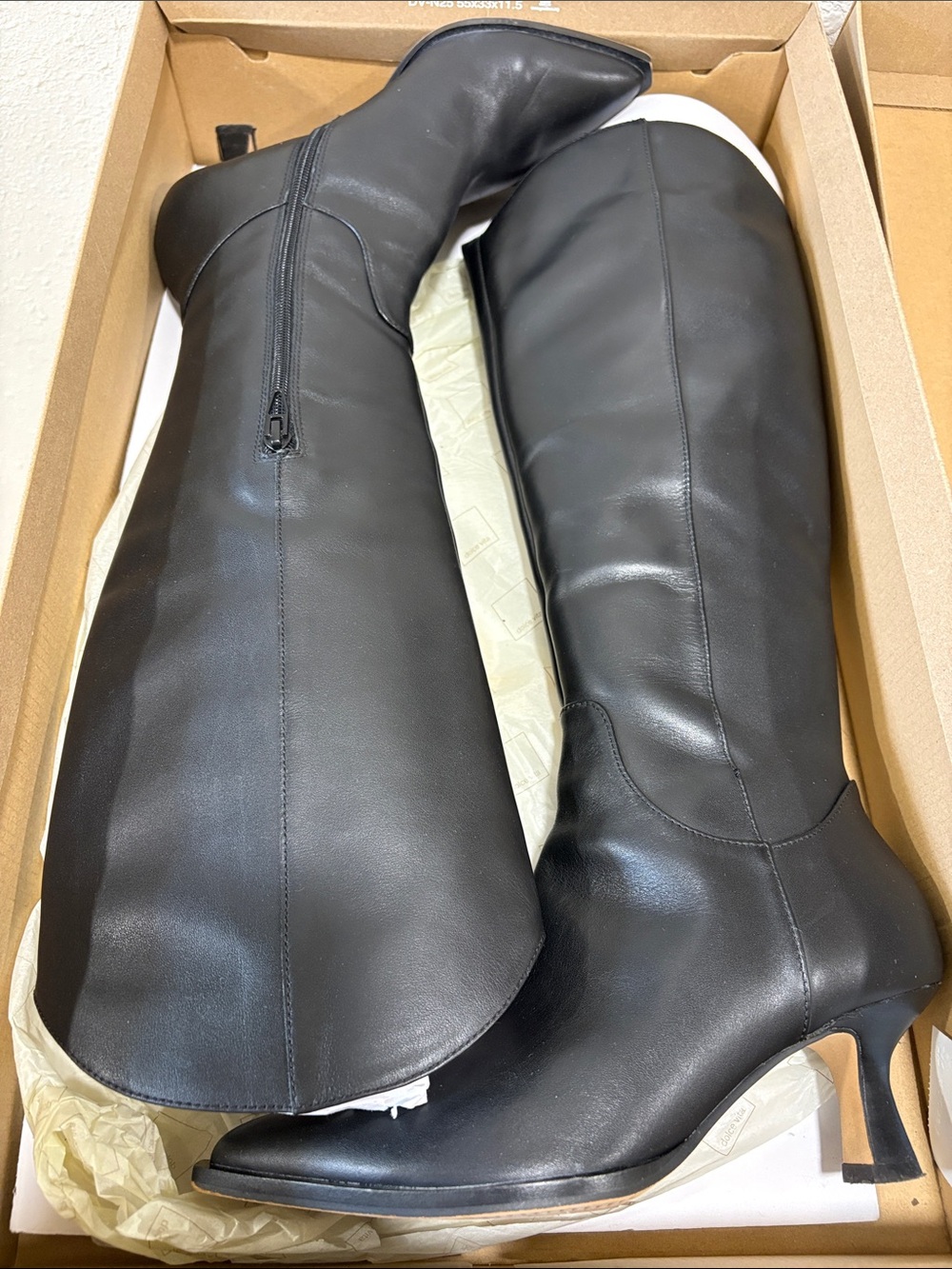 Dolce Vita Annika Black Leather Boots with Side Zip